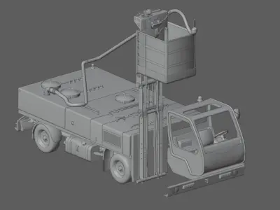 Aircraft Service Vehicle Lavatory Truck Low-poly 3D model