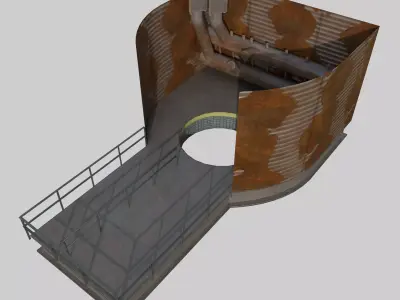 Chamber Entry Structure Low-poly 3D model