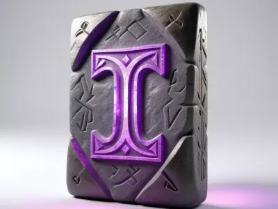 Fantasy Glowing Rune Stone 3D model