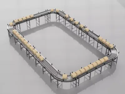 Conveyor Belt 3D Model 3D model buy