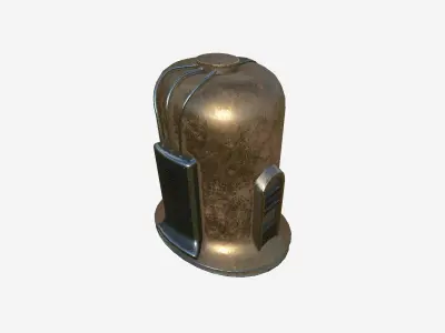 Old Diving Helmet C02 Bronze - Character Design Fashion Low-poly 3D model