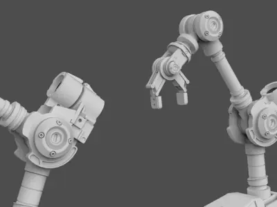 Industrial Robot Arm - 3-Untextured  3D model