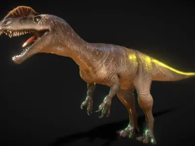 Dilophosaurus Low-poly 3D model purchase