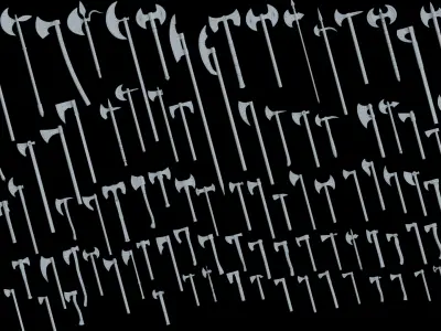 Medieval Axe Sword 3D Model Pack