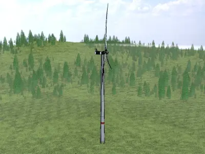 Wind turbine V1 H-175 RD 172 m Low-poly 3D model