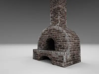 Medieval Forging Furnace Low-poly 3D model