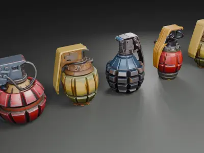 Stylized Grenades 3D model