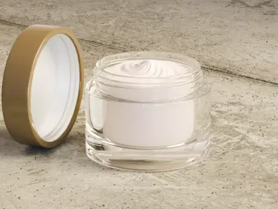 Cosmetic Cream Jar Glass Skincare Container  3D model