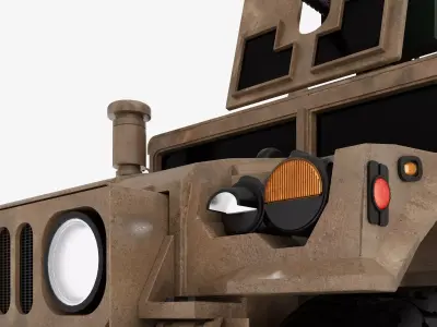 Army Hummer 3D Model Low-poly 3D model