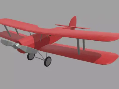 Low Poly Plane 02 Low-poly 3D model