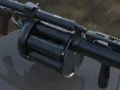 6G30 Grenade Launcher Low-poly 3D model