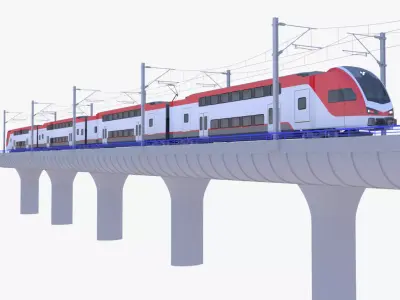 Bridge with Stadler train 3D model