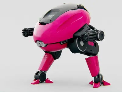 MILITARY BOT B-6000 Rigged for Unreal Engine - Unity - MIXAMO 3D model