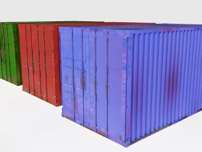 Rusty Marine Container Low-poly 3D model