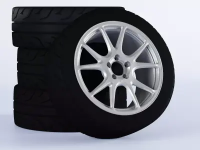 Konig Freeform Replica Car Rims With Tire 3D Model 3D model