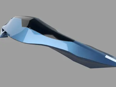 Spaceship Scifi Low-poly 3D model