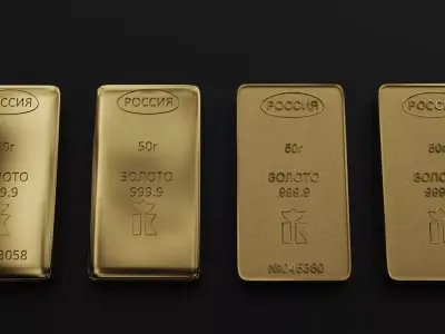 Gold bars 50gr 3D model