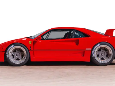 Ferrari F40 Low-poly 3D model