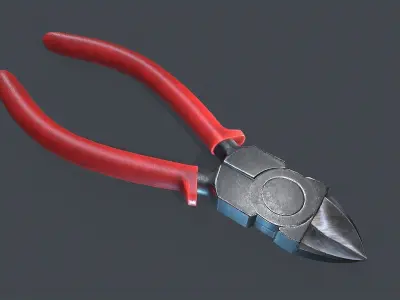 Diagonal Pliers Low-poly 3D model