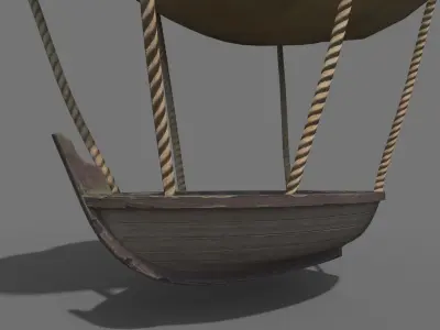 Flying Rowboat Low-poly 3D model