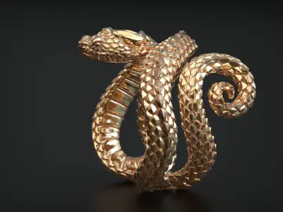 Viper Snake Ring 3D print model