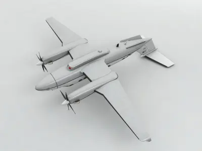  MC-12W Liberty Aircraft Low-poly 3D model