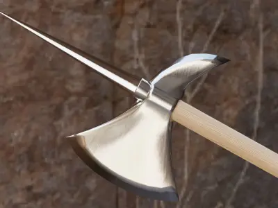 Halberd axe Low-poly 3D model