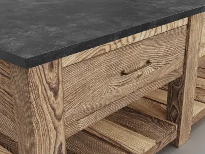 Pottery Barn - Parker 50inch Reclaimed Wood Coffee Table 3D model