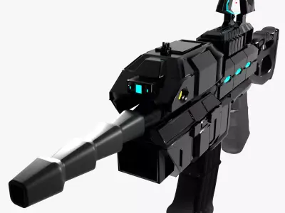 SciFi Rifle with Grenade Launcher 3D model