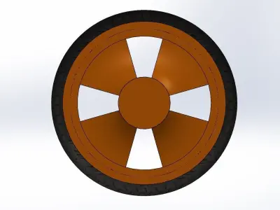 A round wheel of a vehicle 3D model