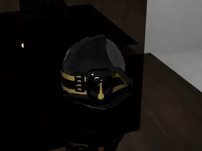 Sci-Fi Low Poly GameReady Helmet 3D Model Low-poly 3D model