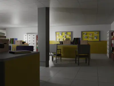 Police Station Low-poly 3D model get