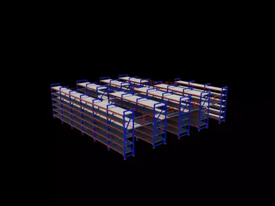 Mild Steel Ware House Rack 3D model