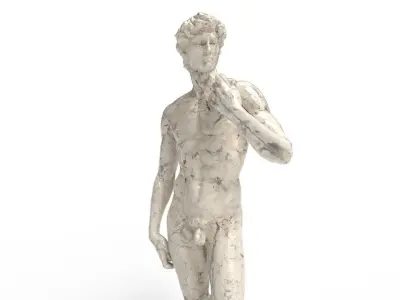 3D Printable David Statue- 3D model PBR  gameready Low-poly 3D model