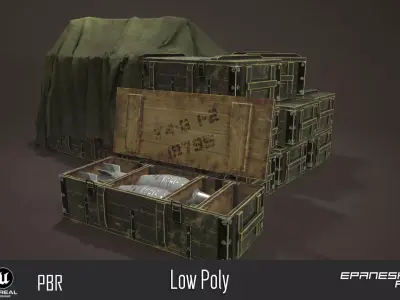 Armor Boxes Low-poly 3D model