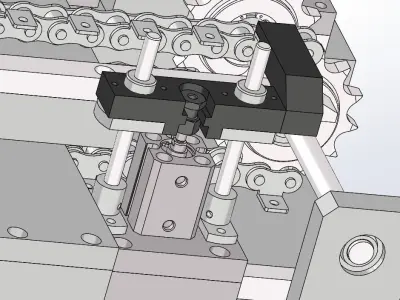 Chain convery with equidistant sending mechanism 3D model