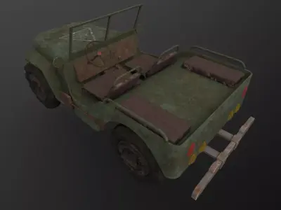 Rusty Jeep 3D Model Low-poly 3D model