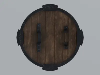 Medieval round  shield  Low-poly 3D model