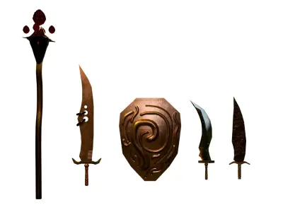 Medieval Weapon Pack Dark Fantasy  Free 3D model