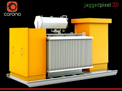 Electrical Transformer Mini-Substation by Reliable Transformers 3D model