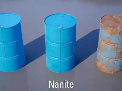 Oil Drum Low-poly 3D model 5