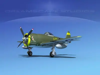 Republic P-47D Thunderbolt V05 3D model