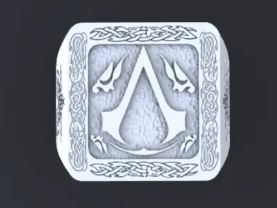 Ring with the Assasin simbols for cnc or  3D print model