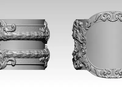Carved Floral Pattern Rings US5 3D print model