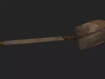 Shovel PBR 4K old Low-poly 3D model