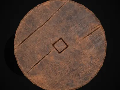 Antique Adjustable Stool Low-poly 3D model