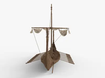 Viking Ship Folded  Low-poly 3D model