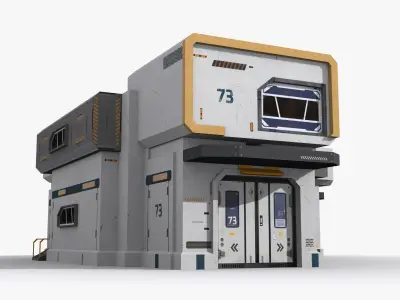 Sci-Fi Industrial x23 Low-poly 3D model