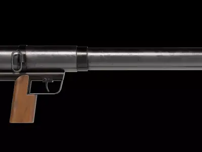 recoilless rifle prototype Carl Gustaf 37mm Low-poly 3D model