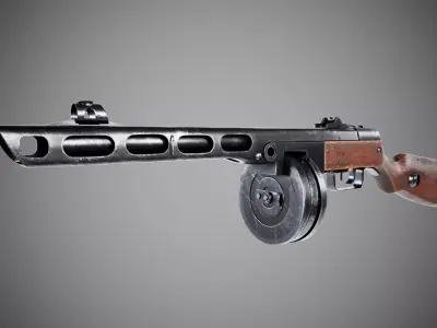 world war gun 3D model